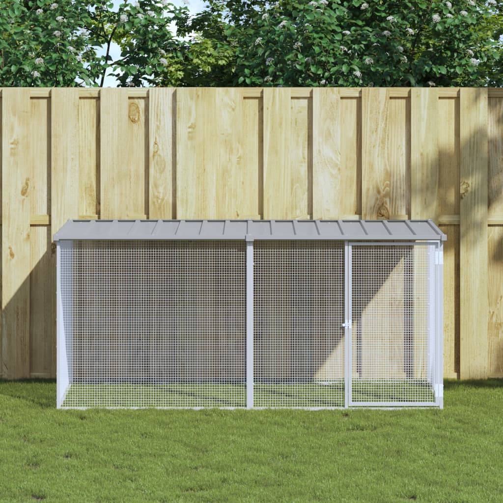 Vidaxl - Cage à poulets avec toit gris clair 203 x 98 x 90 cm en acier galvanisé vidaXL 3189054 - Image 1