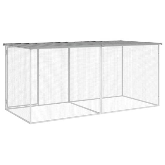 Vidaxl - Cage à poulets avec toit gris clair 203 x 98 x 90 cm en acier galvanisé vidaXL 3189054 - Image 6