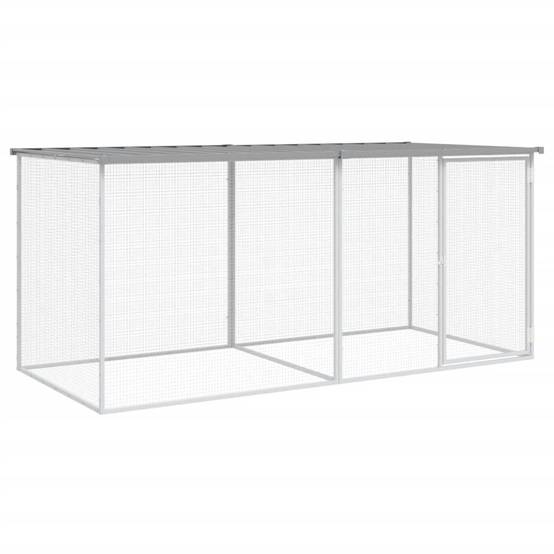 Vidaxl - Cage à poulets avec toit gris clair 203 x 98 x 90 cm en acier galvanisé vidaXL 3189054 - Image 2