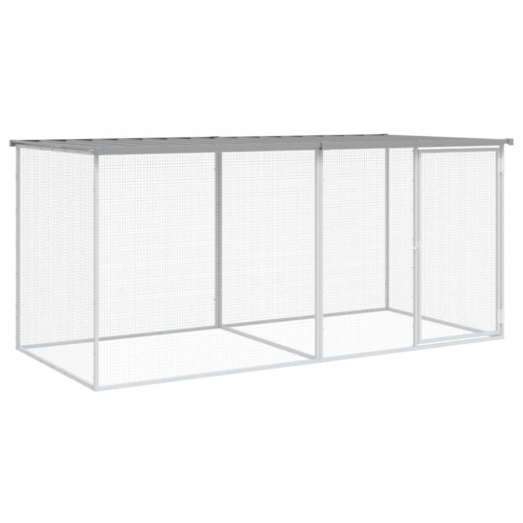 Vidaxl - Cage à poulets avec toit gris clair 203 x 98 x 90 cm en acier galvanisé vidaXL 3189054 - Image 2
