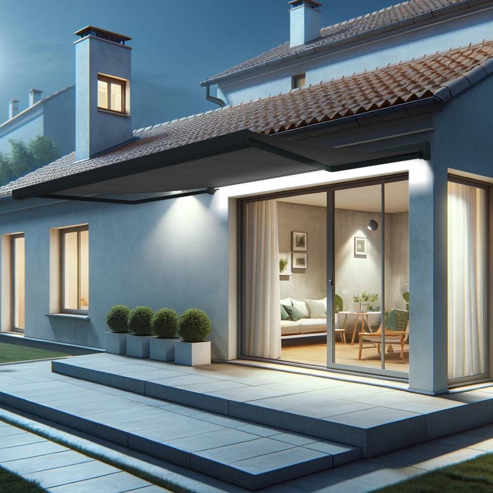 Intersun - Store banne coffre SOA 4,10x3,50 M (Motorisé Secours à Télécommande + LED - Gris Anthracite - Gris Graphite) - INTERSUN - Imagen 3