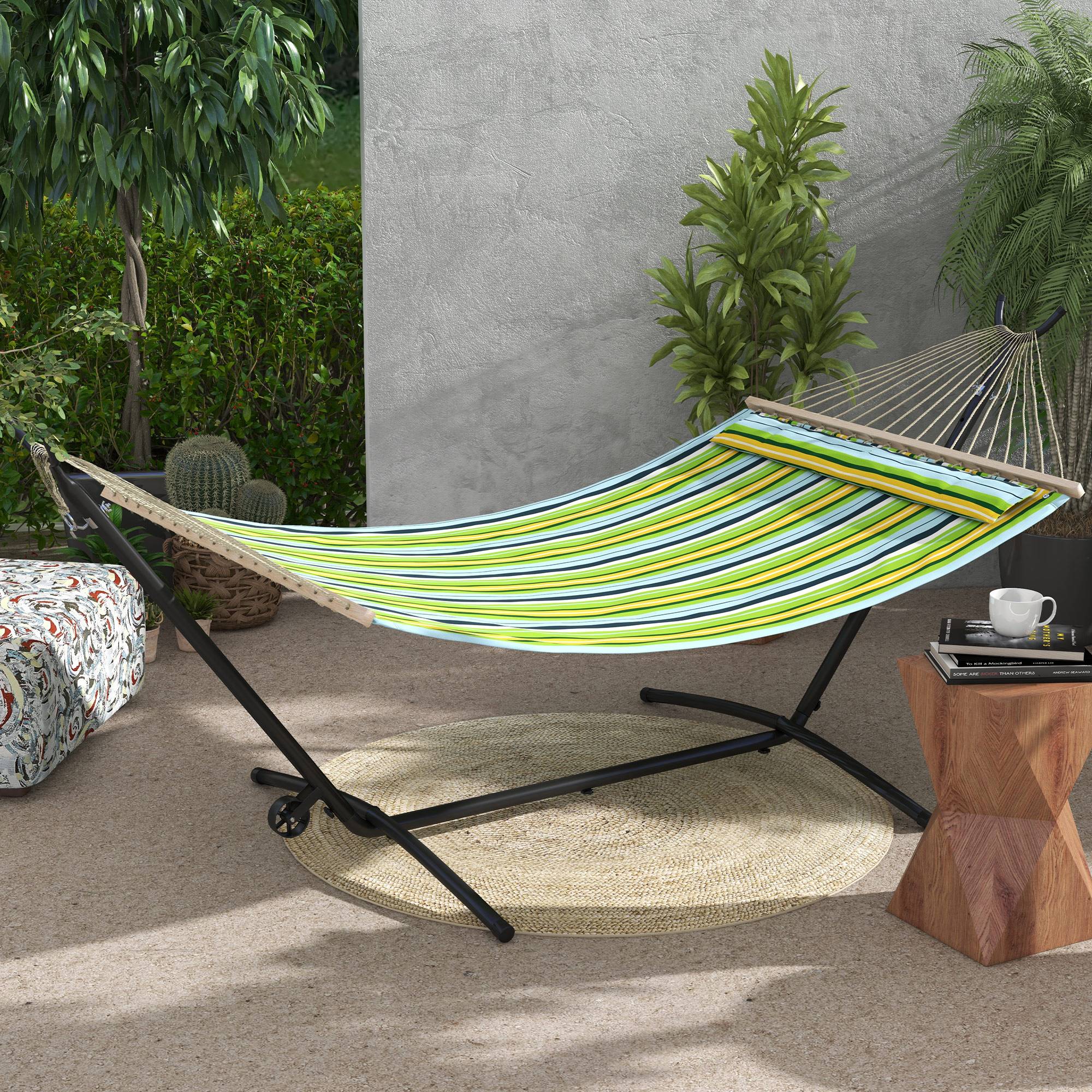 Cadre de hamac pour support Hamac, résistant aux intempéries, taille réglable, 290 cm x 120 cm x 115 cm, noir - Image 2