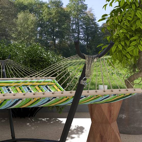 Cadre de hamac pour support Hamac, résistant aux intempéries, taille réglable, 290 cm x 120 cm x 115 cm, noir - Image 9