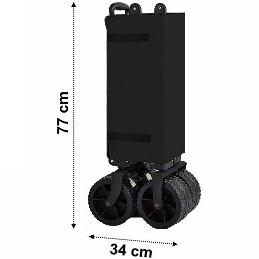 Gt Garden - Chariot de transport pliable noir avec roues tout terrain - GT GARDEN - Image 5