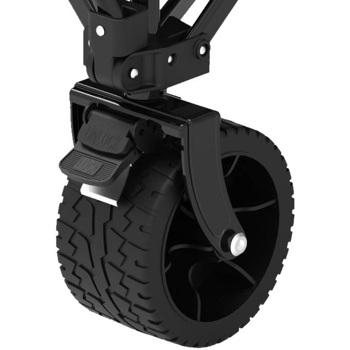 Gt Garden - Chariot de transport pliable noir avec roues tout terrain - GT GARDEN - Image 3