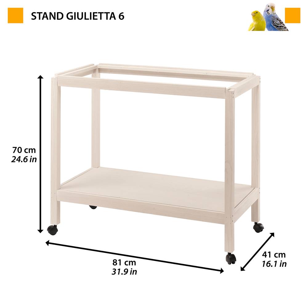 Ferplast - Supports pour cages pour oiseaux Ferplast STAND GIULIETTA 6 soutien bois roues - Image 2