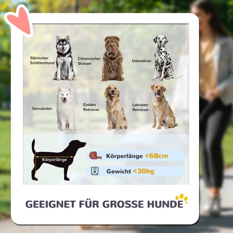 Poussette pour grand chien Polyester pour animaux pliable 4 roues 124x67x100cm Marron - ComfortXL Outdoor Living - Image 4