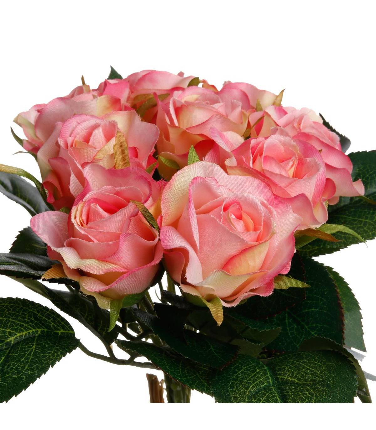 Bouquet de Fleurs artificielles 9 Roses D. 23 x H. 25 cm - Image 2
