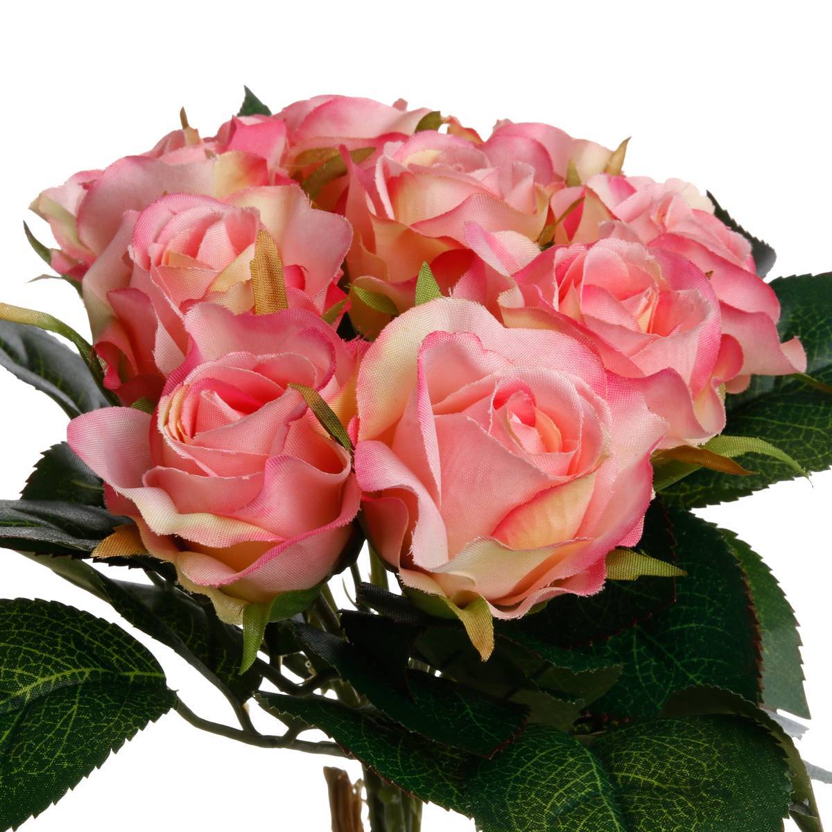 Atmosphera - Bouquet de 9 roses artificielles rose H24cm - Atmosphera Créateur d'intérieur - Image 2