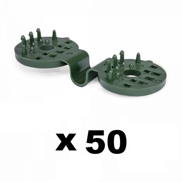 Gt Garden - Lot de 50 clips de fixation verts pour brise vue - GT GARDEN - Imagen 1