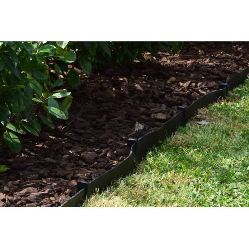 Lot de 12 Piquets pour bordure de jardin plastique ECOFIRST - Noir 26,5 cm - Jardinex - Image 2
