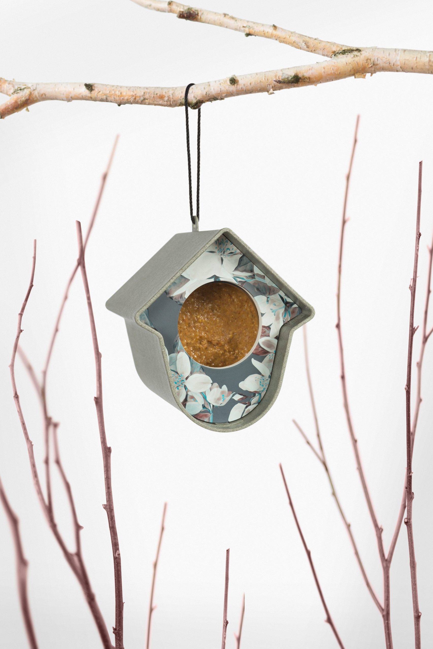 Mangeoire  pour oiseaux - cork à accrocher et pour boules de graisse EVIE 13.5x15x17cm -  SF