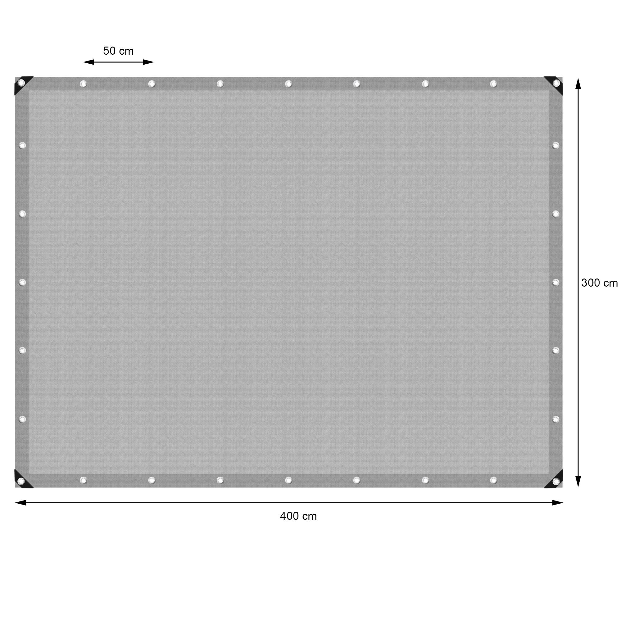 Ecd-Germany - Bâche de Protection Imperméable à l'Eau avec Oeillets - 3x4m 12m² 180g/m²- Polyéthylène PE Gris - Résistant à la Moisissure - Imagen 5