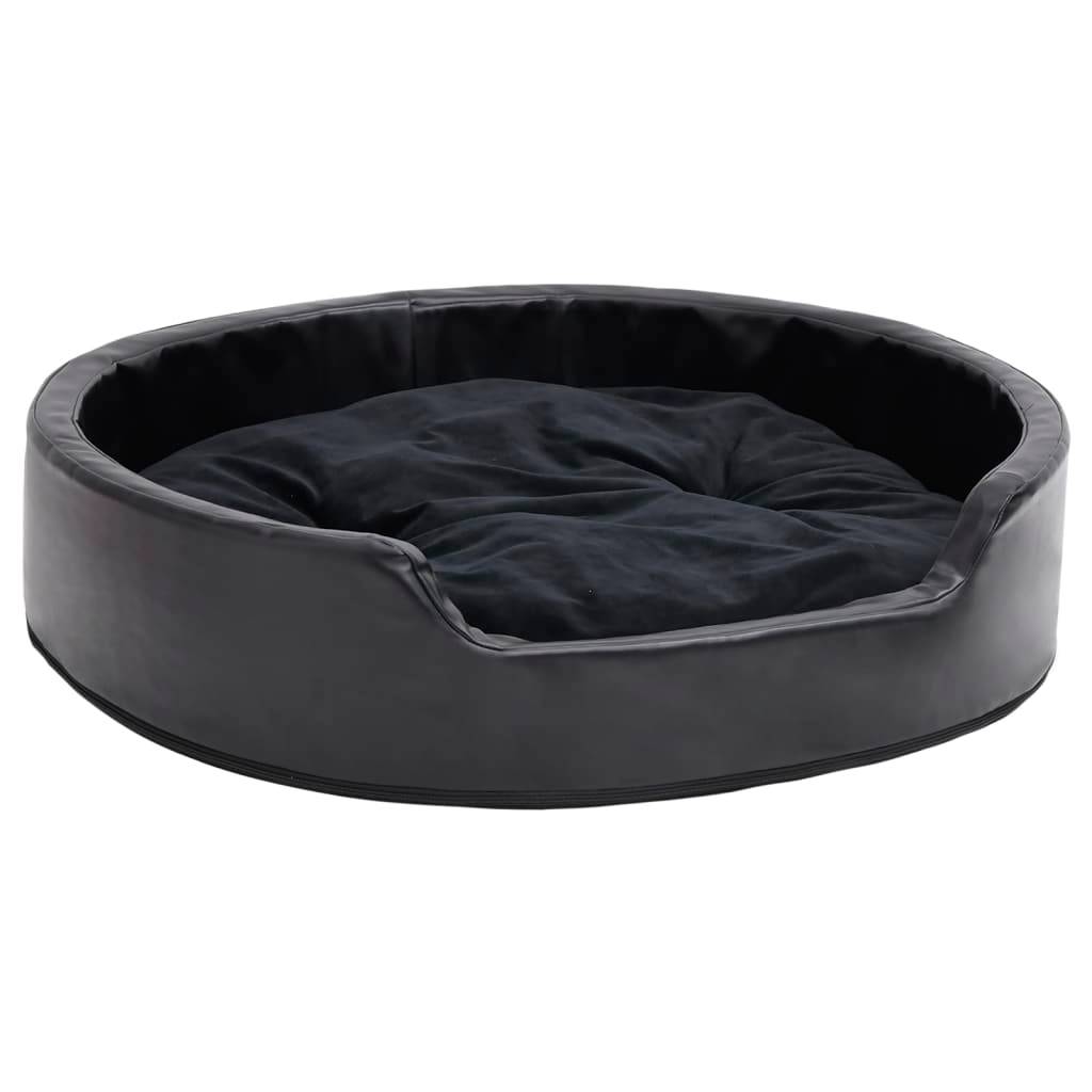 Vidaxl - Lit pour chiens Noir 79x70x19 cm Peluche et similicuir vidaXL 171262 - Imagen 2