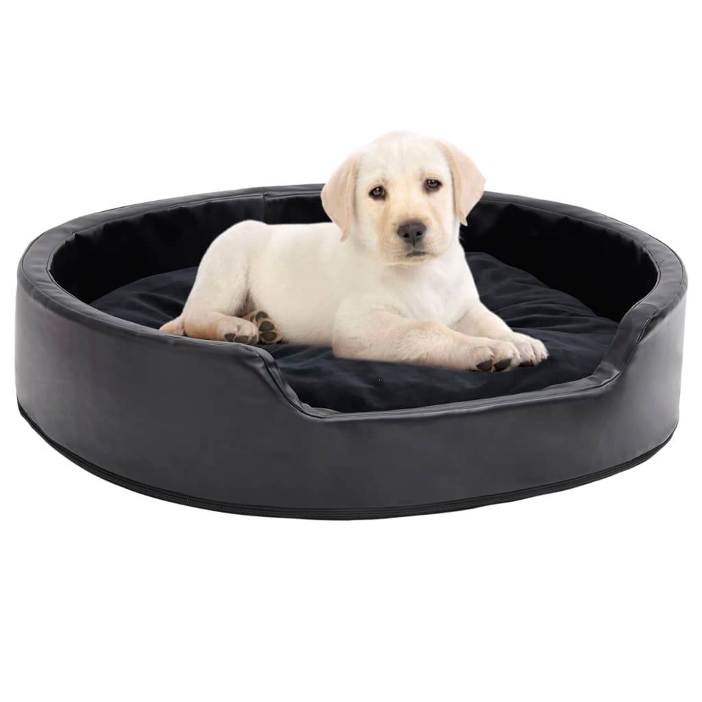 Vidaxl - Lit pour chiens Noir 79x70x19 cm Peluche et similicuir vidaXL 171262 - Imagen 1