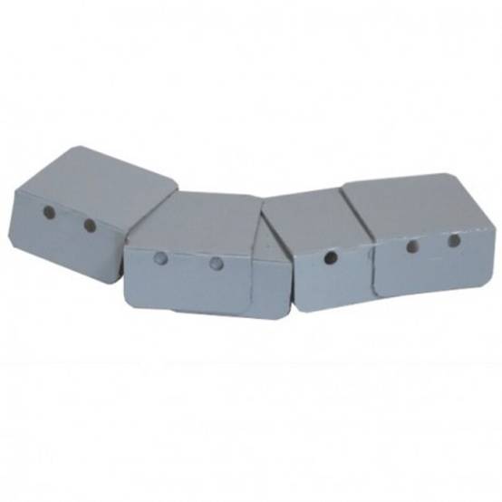 Arrêts aluminium pour profil de jonction toiture polycarbonate (x5) - Coloris - Aluminium, Epaisseur - 16 mm