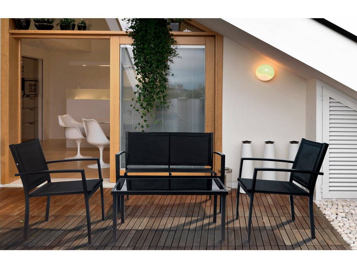 Salon De Jardin Bas "lino" - 4 Places - Noir -habitat Et Jardin - Image 2