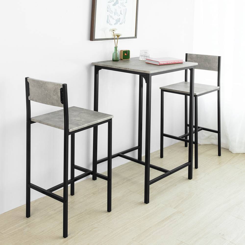 Sobuy - Ensemble Table de Bar + 2 Chaises de Bar Table Mange-Debout Table Haute Cuisine Set de Table + 2 Tabourets de Bar avec Repose-Pieds SoBuy - Imagen 7