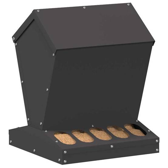 Petit Mangeoire Cube Acier Poule Compact 4kg Noir - ComfortXL Outdoor Living - Image 3