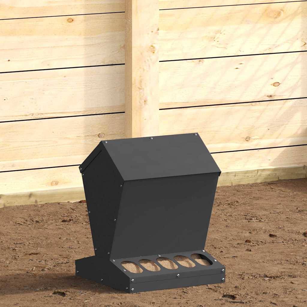 Petit Mangeoire Cube Acier Poule Compact 4kg Noir - ComfortXL Outdoor Living - Image 1