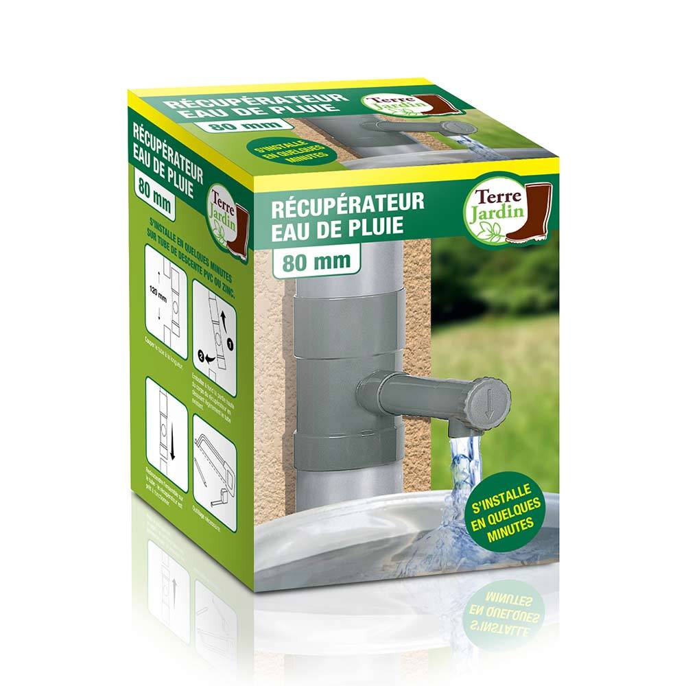 Terre Jardin - Récupérateur eau de pluie pour gouttière Ø 80 mm - Imagen 5