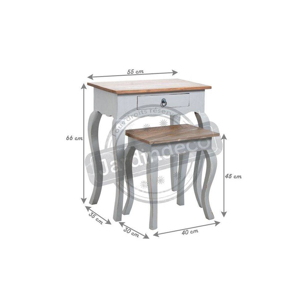 Aubry Gaspard - Tables gigognes en bois gris antique - Imagen 2
