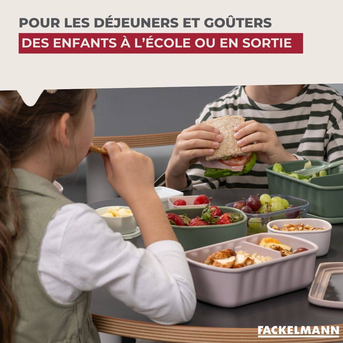 Lunchbox Beige à compartiment réglable 1 litre sans BPA Fackelmann Storage - Image 5