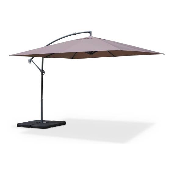 Parasol déporté carré 3x3m - Hardelot 3x3m - Taupe - Manivelle anti-retour | Toile déperlante | Facile à utiliser | sweeek - Image 3