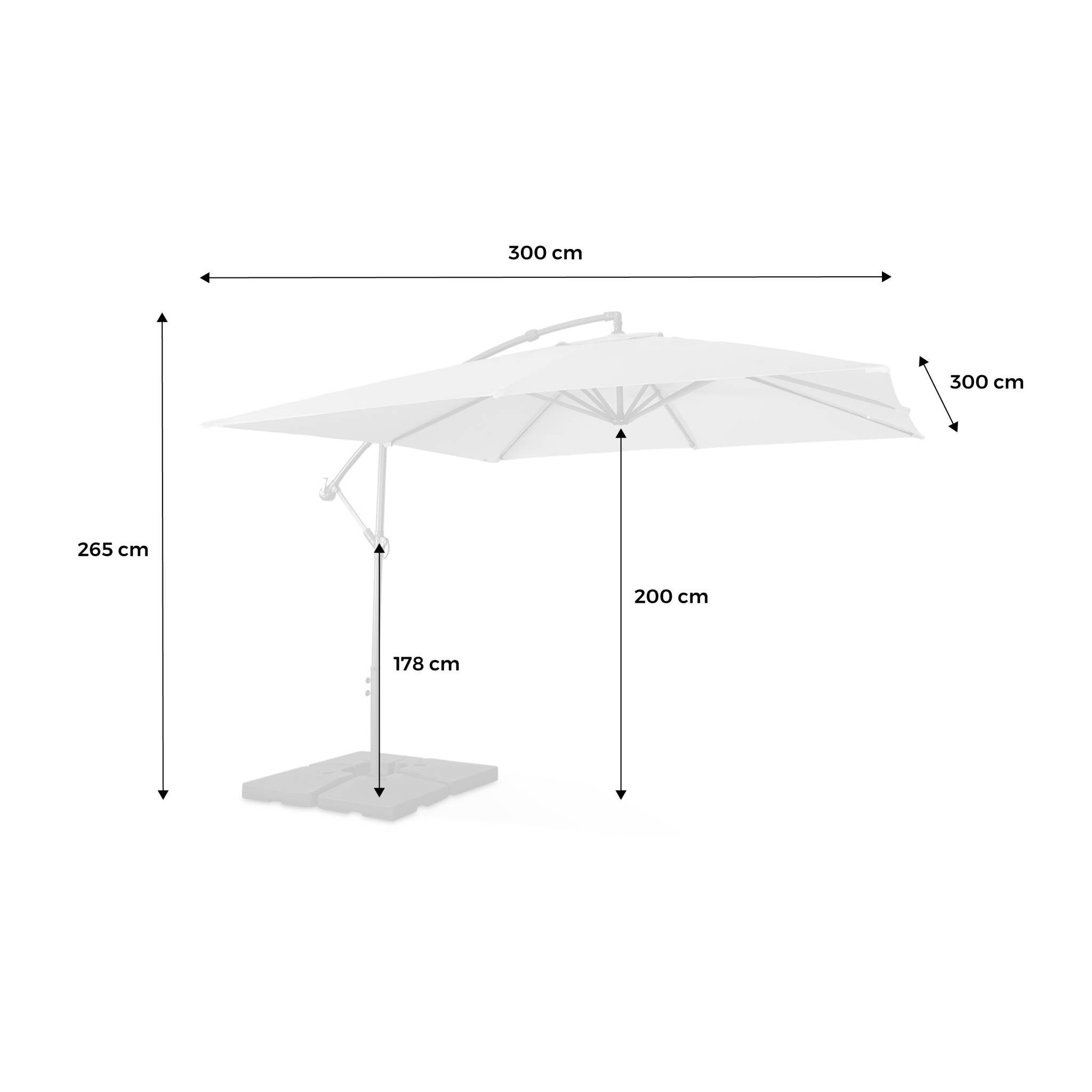 Parasol déporté carré 3x3m - Hardelot 3x3m - Taupe - Manivelle anti-retour | Toile déperlante | Facile à utiliser | sweeek - Image 7