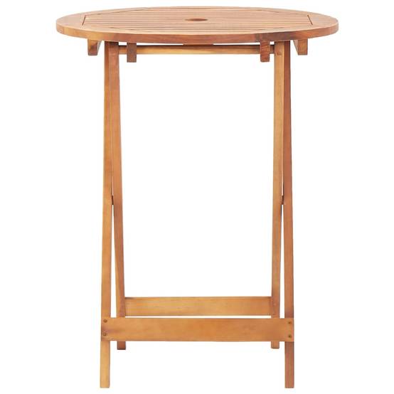 Salon de Jardin 2 Personnes Bois et Polypropylène Pliant pour Terrasse Balcon Gris Table Ronde Ø60cm – ComfortXL Outdoor Living - Image 6