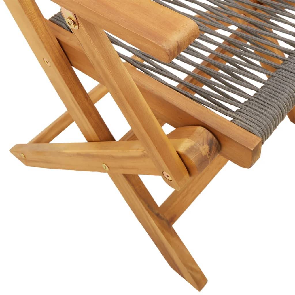 Salon de Jardin 2 Personnes Bois et Polypropylène Pliant pour Terrasse Balcon Gris Table Ronde Ø60cm – ComfortXL Outdoor Living - Image 9