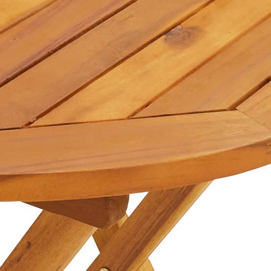 Salon de Jardin 2 Personnes Bois et Polypropylène Pliant pour Terrasse Balcon Gris Table Ronde Ø60cm – ComfortXL Outdoor Living - Image 3