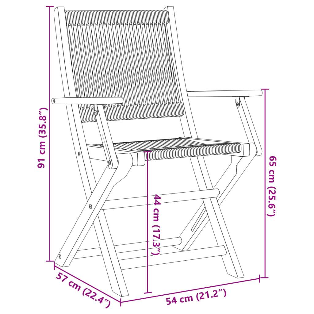 Salon de Jardin 2 Personnes Bois et Polypropylène Pliant pour Terrasse Balcon Gris Table Ronde Ø60cm – ComfortXL Outdoor Living - Image 4