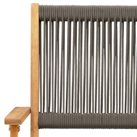Salon de Jardin 2 Personnes Bois et Polypropylène Pliant pour Terrasse Balcon Gris Table Ronde Ø60cm – ComfortXL Outdoor Living - Image 10