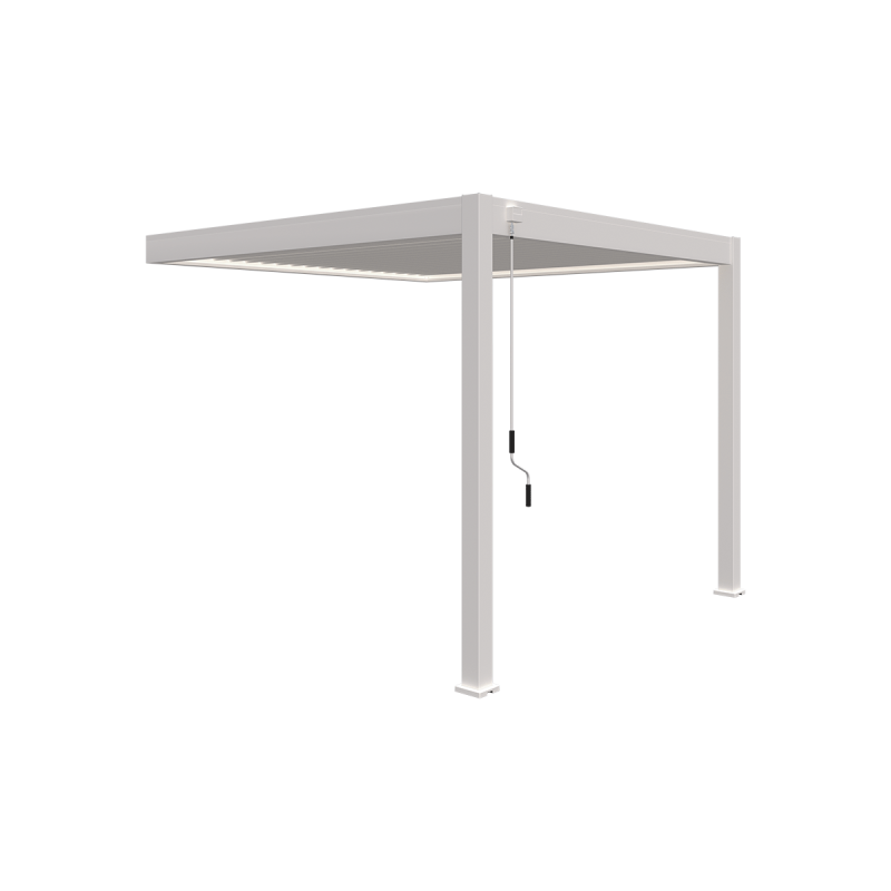 Ombrea - Pergola bioclimatique Ombréa adossée VS 3x3M Blanc + 1 store - Image 4