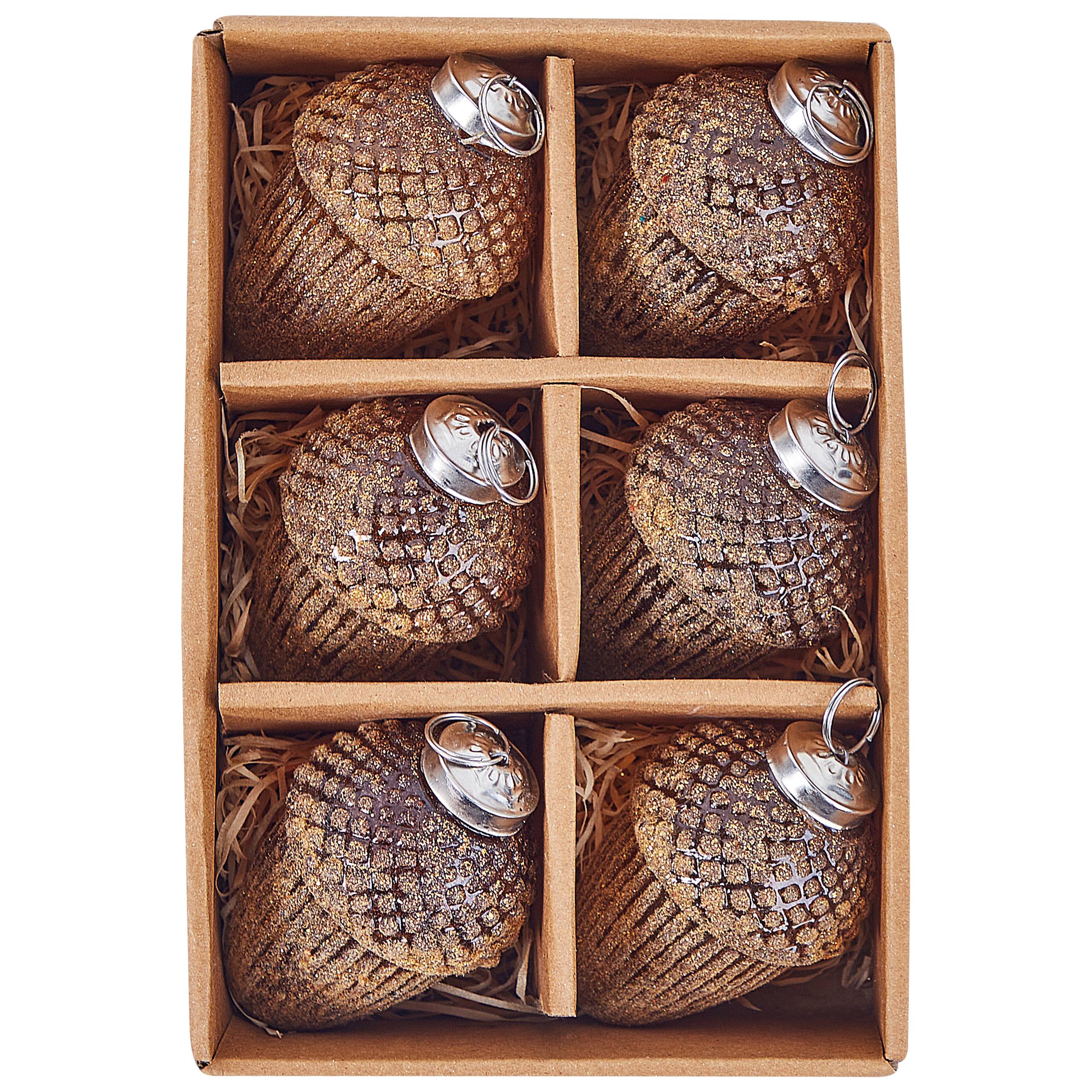 Beliani - Boules de Noël Verre Doré AMBRE - Beliani - Imagen 4