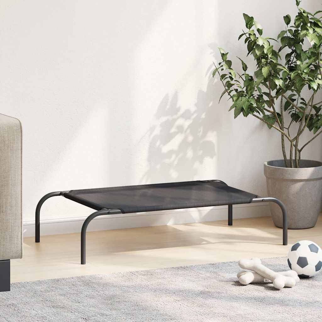 Lit surélevé pour chien Textilène respirant pour intérieur extérieur Noir S – ComfortXL Pet Living - Image 3
