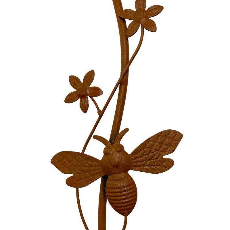 La Grande Prairie - Pluviomètre fer abeilles fleuri 14x6x100cm - Image 5