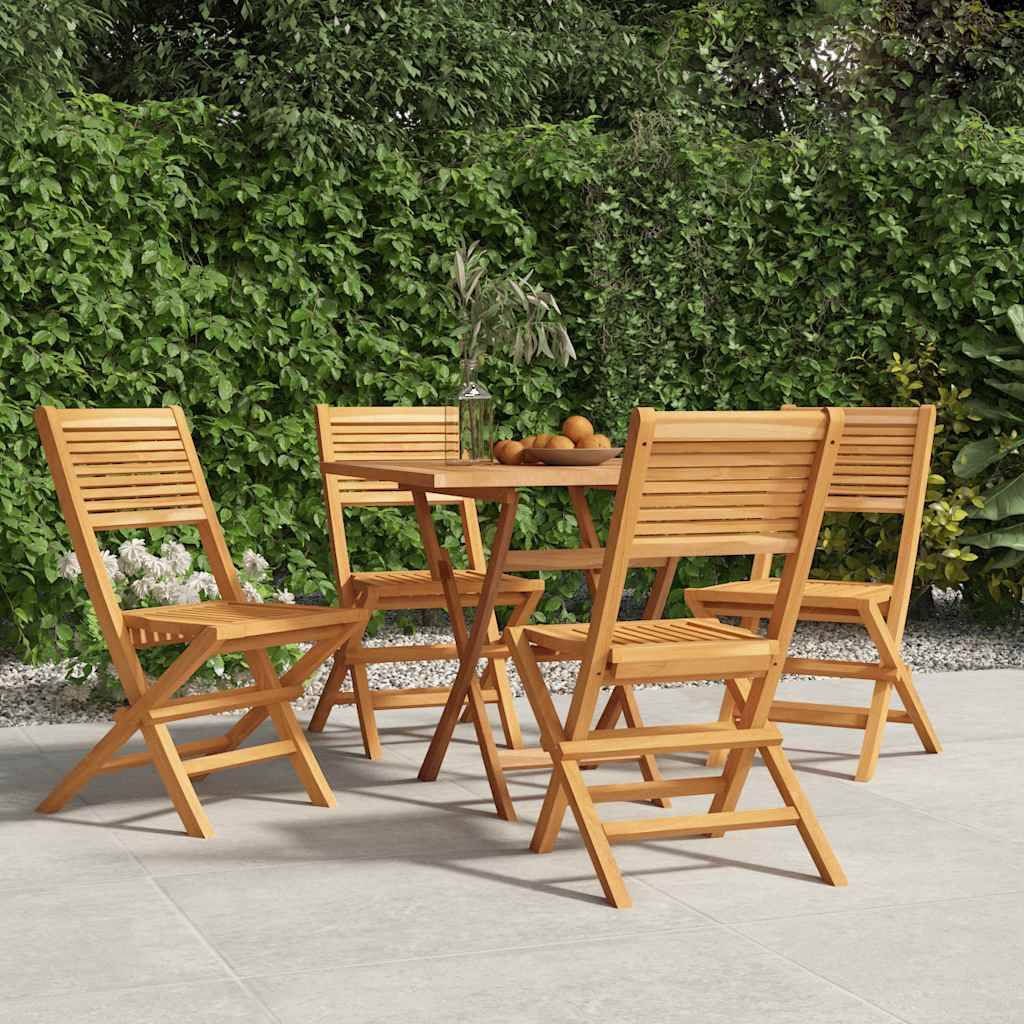 Chaises de jardin pliantes lot de 4 bois de teck naturel 47 x 62 x 90 cm - PANGIVO - Image 1