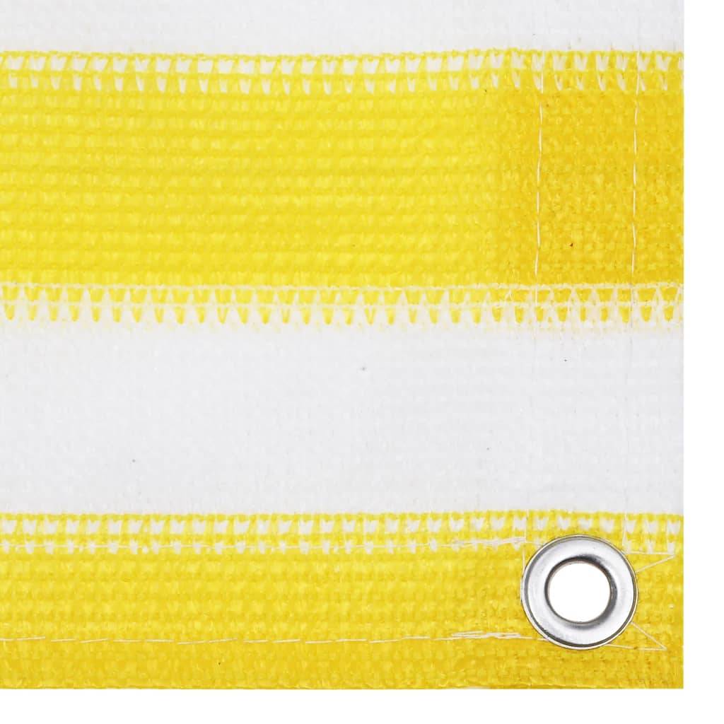 Helloshop26 - Écran de balcon brise pare vue protection confidentialité 90 x 300 cm PEHD jaune et blanc - Imagen 2