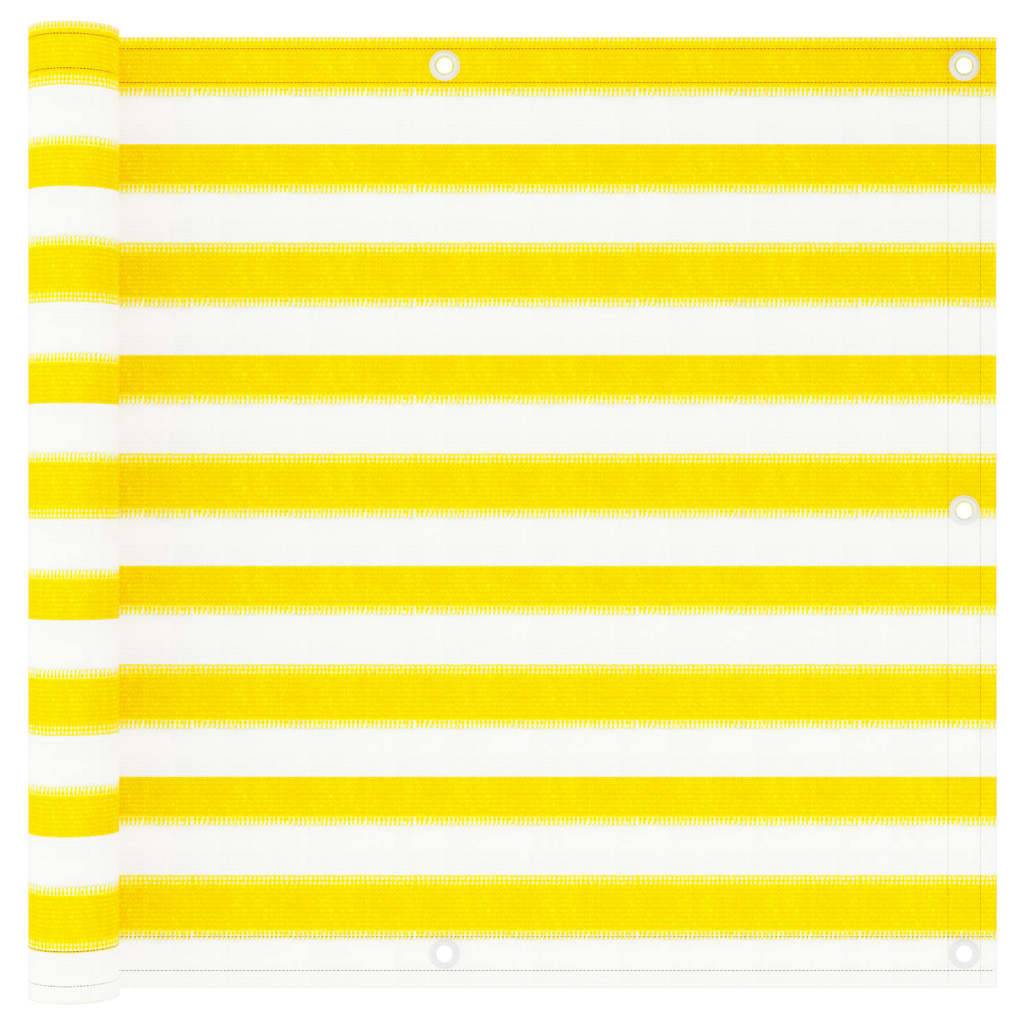 Helloshop26 - Écran de balcon brise pare vue protection confidentialité 90 x 300 cm PEHD jaune et blanc - Imagen 1