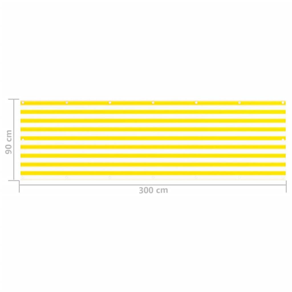 Helloshop26 - Écran de balcon brise pare vue protection confidentialité 90 x 300 cm PEHD jaune et blanc - Imagen 5