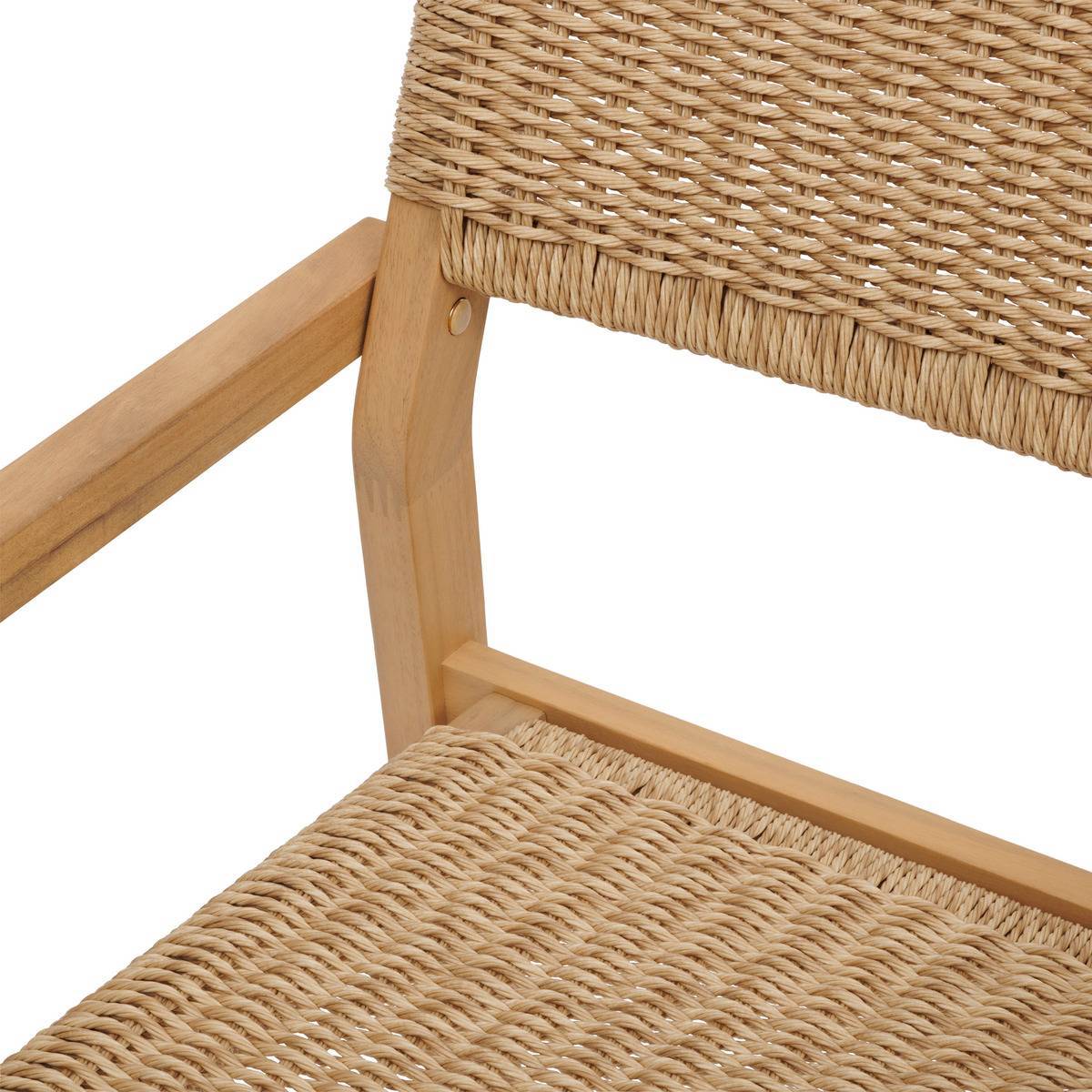 Hesperide - Lot de 2 fauteuils de salon de jardin "Temeira" acacia et texaline - Hespéride - Image 4