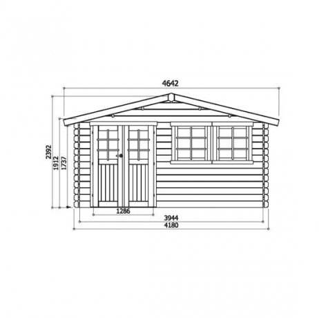 Abri de jardin VISP en bois 14,37m², Toiture Shingle vert, Plancher Oui - Imagen 2