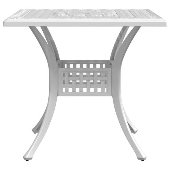 Maison Chic - Table de jardin - Table Extérieure - Table De Patio blanc 80x80x75 cm aluminium coulé - Image 6