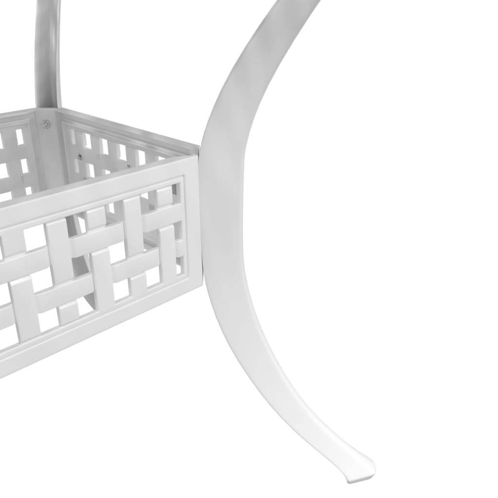 Maison Chic - Table de jardin - Table Extérieure - Table De Patio blanc 80x80x75 cm aluminium coulé - Image 9
