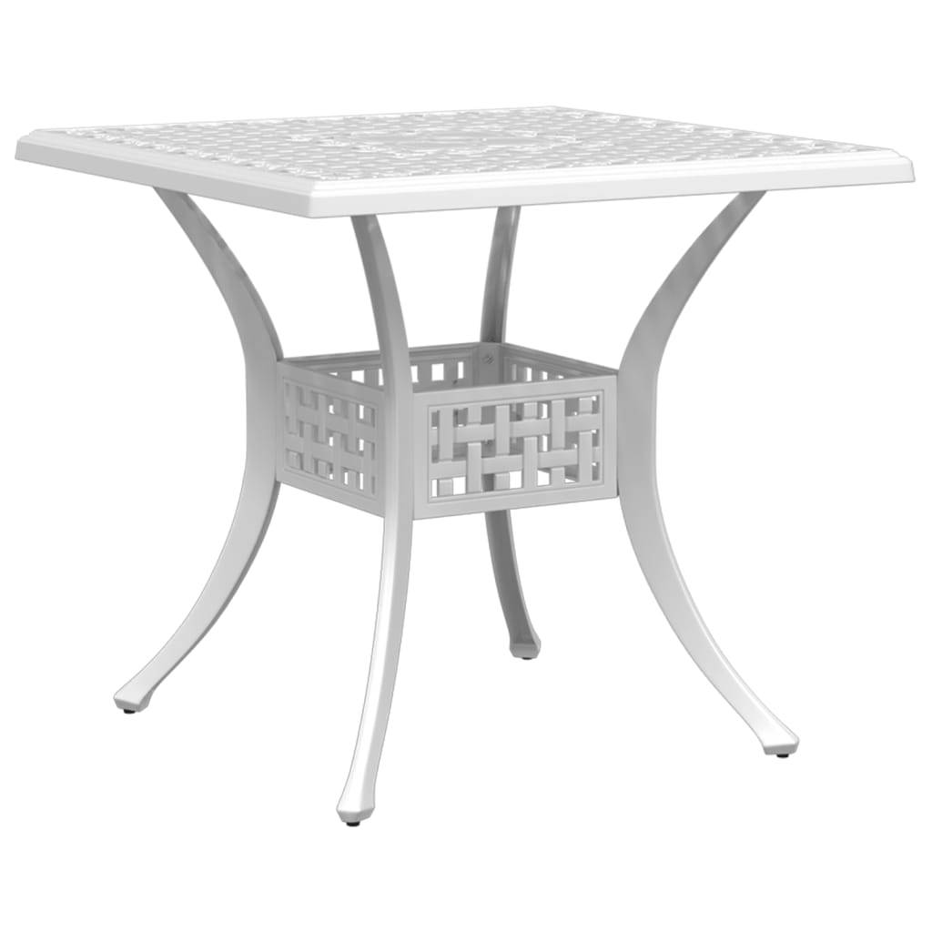 Maison Chic - Table de jardin - Table Extérieure - Table De Patio blanc 80x80x75 cm aluminium coulé - Image 1