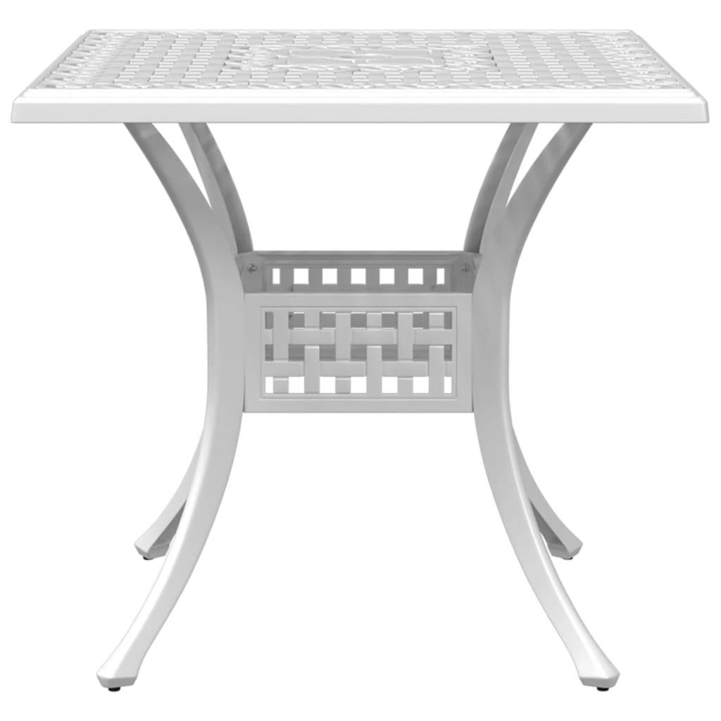 Maison Chic - Table de jardin - Table Extérieure - Table De Patio blanc 80x80x75 cm aluminium coulé - Image 5