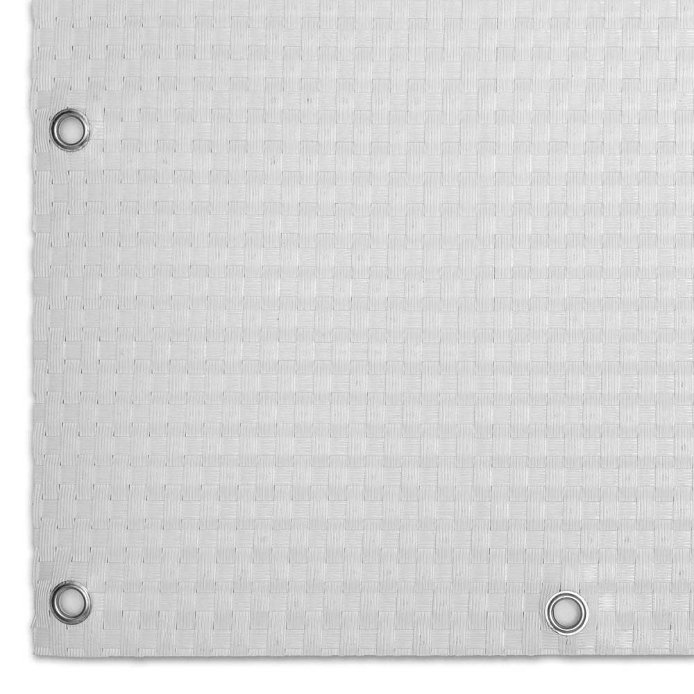 Rattan Art - Brise-vue en résine tressée avec oeillets métalliques coloris blanc 0.9 x 5 m - Imagen 3