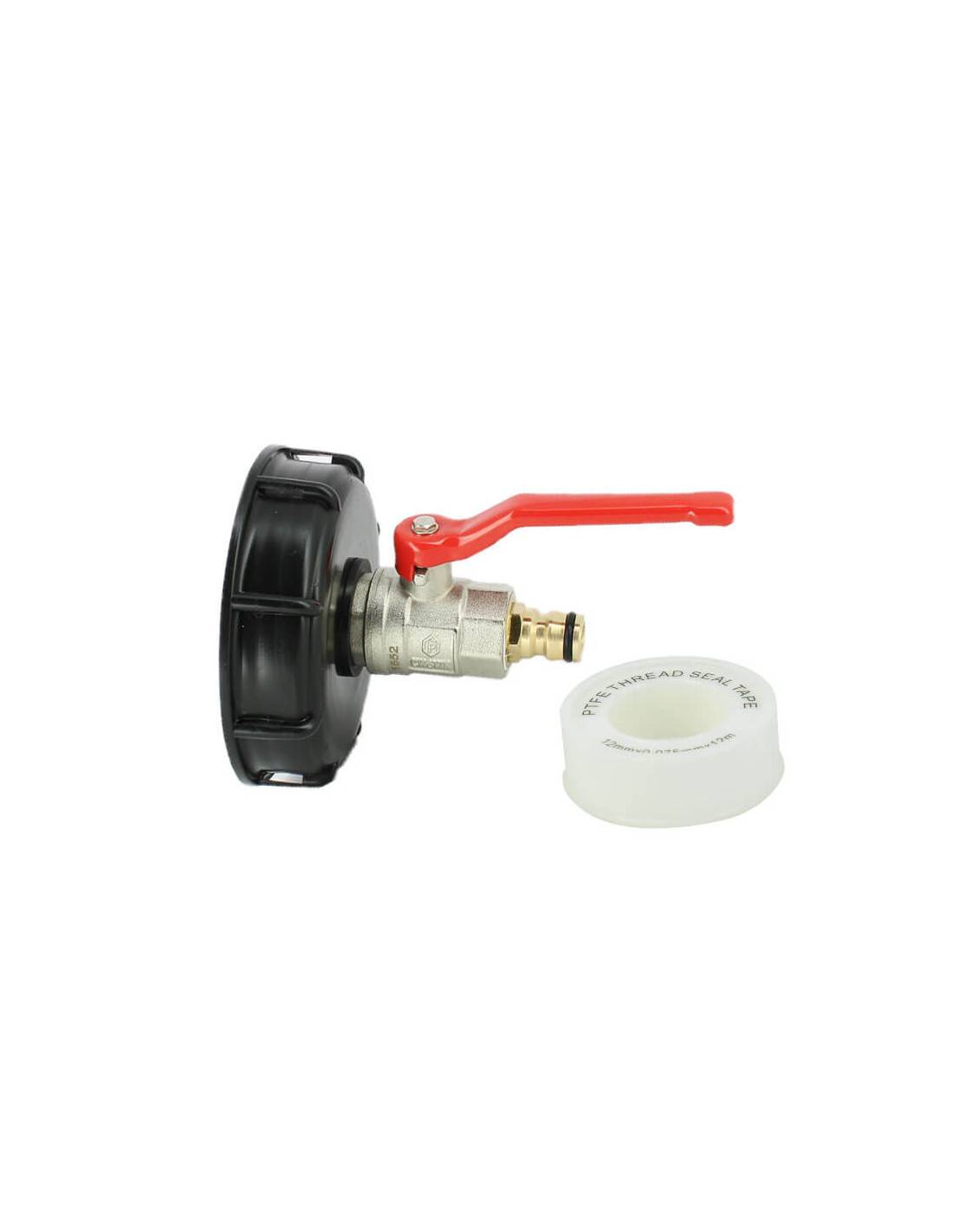 Raccord S100X8 - Vanne 1/4 de tour laiton + Embout rapide - Imagen 1